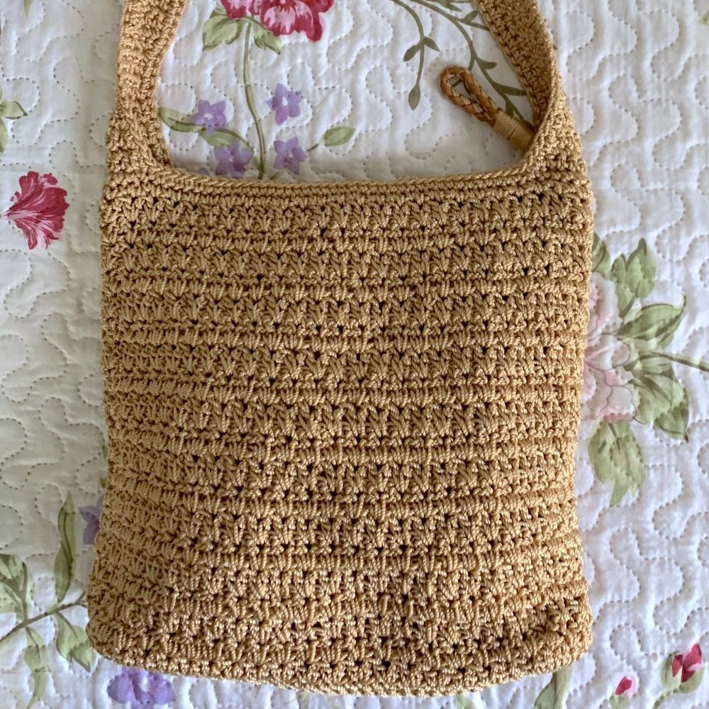 THE SAK Tan Crochet Crossbody Bag